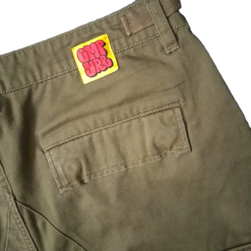 Empyre Green Cargo Pants Mens 32 X 30 Side Buckle Drawstring Hem Utility Cropped